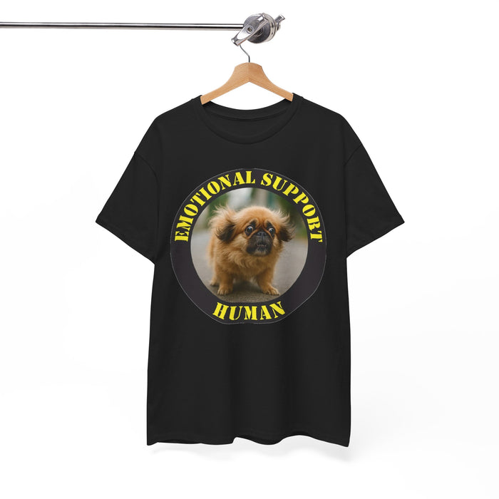 Emotional Support Human T‑Shirt — Cute Pekingese Dog Graphic Tee
