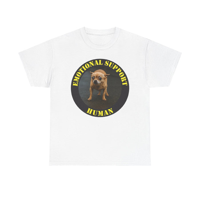 Emotional Support Human T-Shirt — Funny Dog Badge Tee