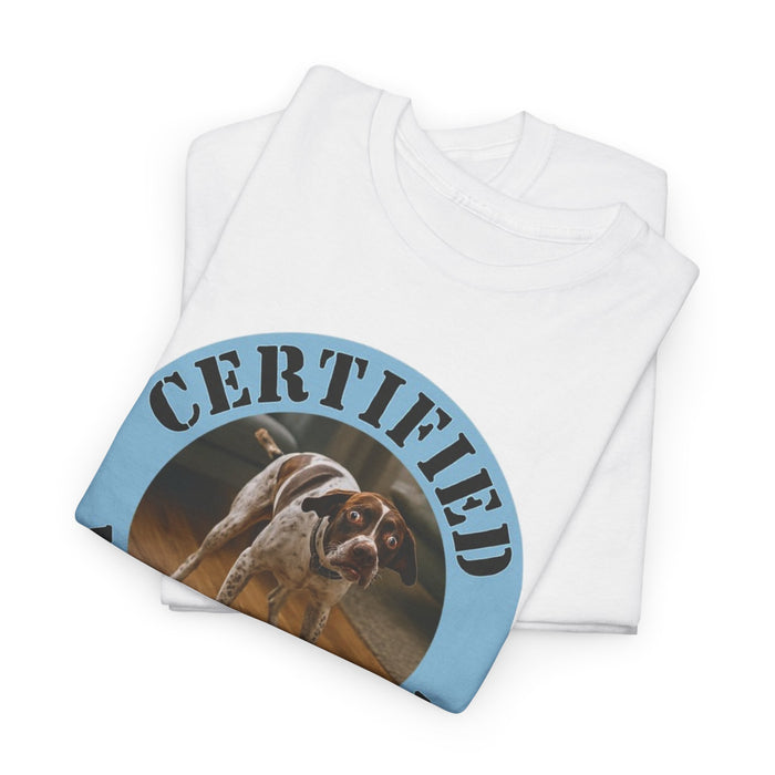 Certified Velcro Dog T‑Shirt — Funny Pet Owner Tee