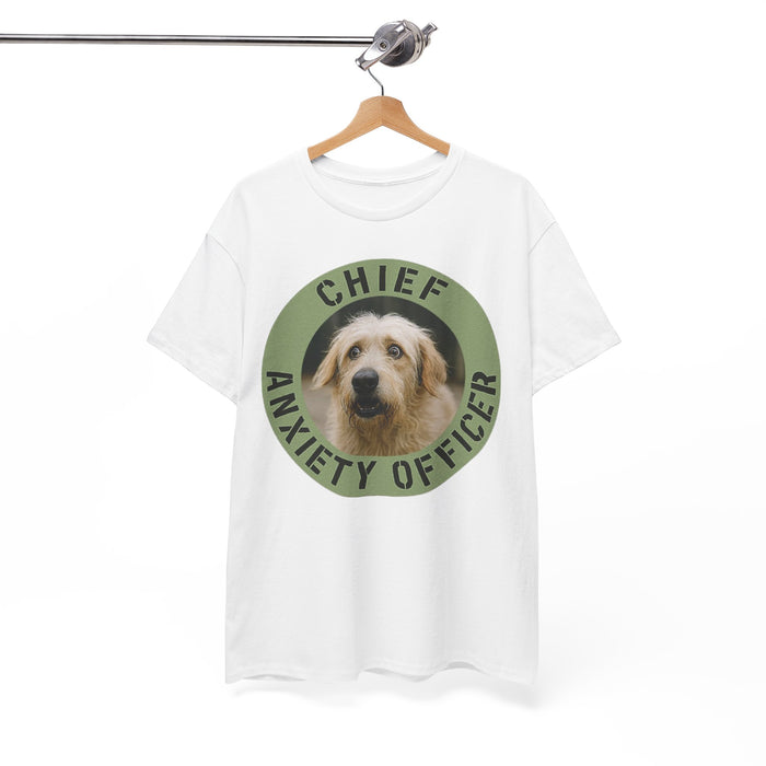 Chief Anxiety Officer T-Shirt — Cute Dog Graphic Tee for Anxious Pet Lovers