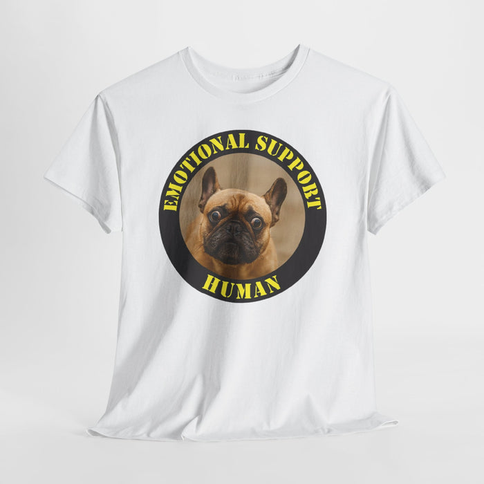 Emotional Support Human Tee — Cute French Bulldog Circle Graphic