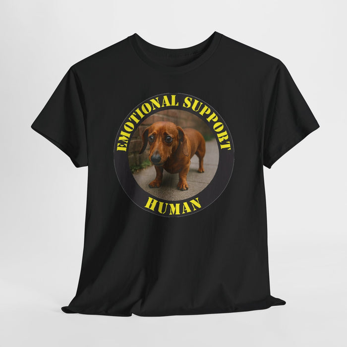 Emotional Support Human T-Shirt — Cute Dachshund Rescue Tee