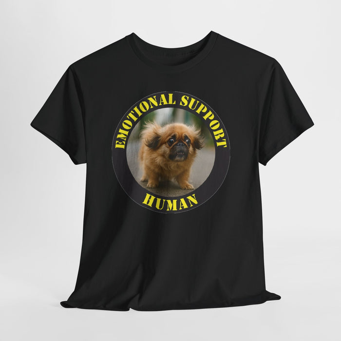 Emotional Support Human T‑Shirt — Cute Pekingese Dog Graphic Tee