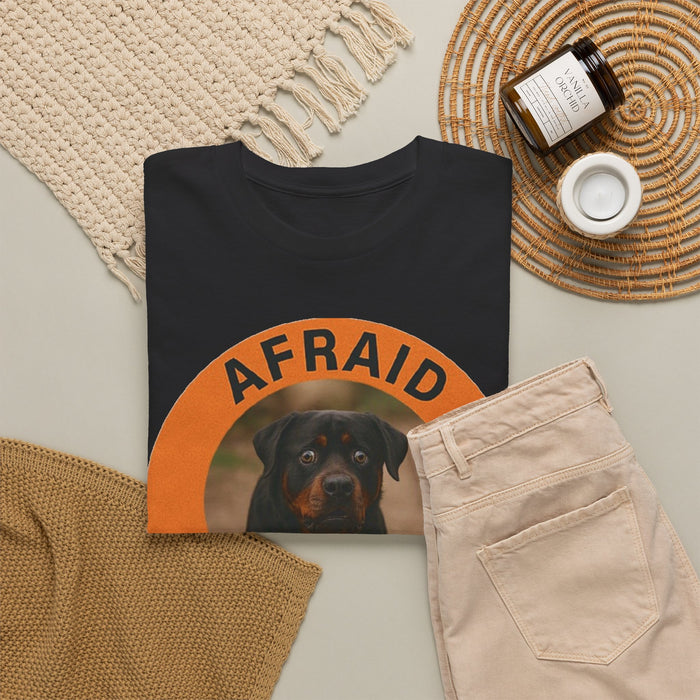 Rottweiler Afraid But Trying Tee — Motivational Dog Graphic T-Shirt