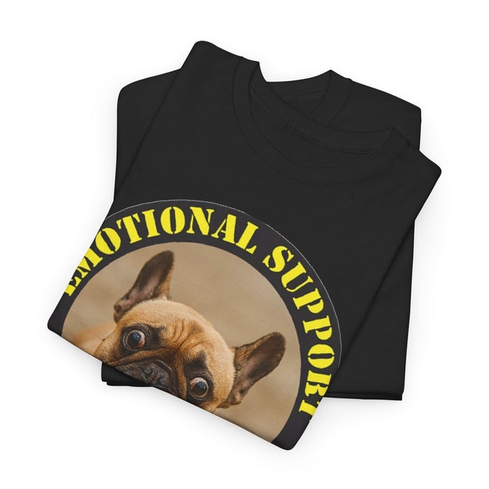 Emotional Support Human Tee — Cute French Bulldog Circle Graphic