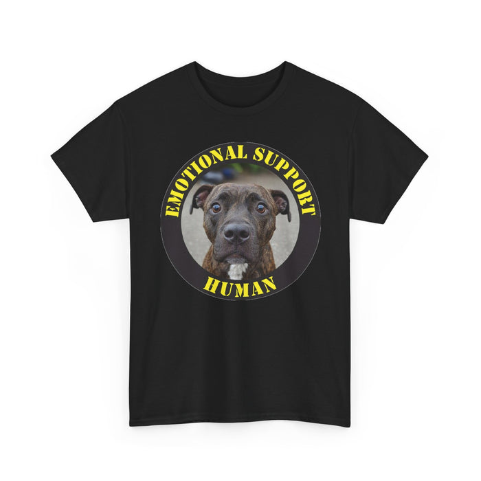 Pit bull Emotional Support Human T-Shirt — Dog Photo Graphic Tee for Pet Lovers