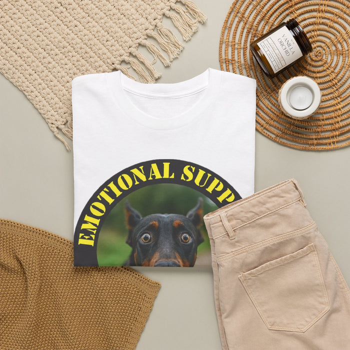 Emotional Support Human T‑Shirt — Doberman Pet Lover Tee