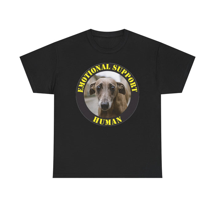 Emotional Support Human Tee — Funny Dog Portrait Shirt for Pet Lovers