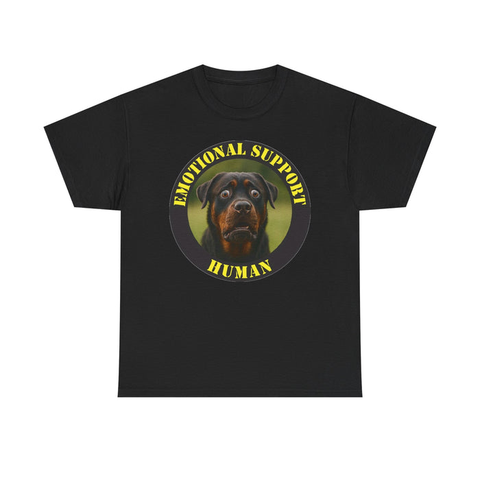 Emotional Support Human T‑Shirt — Rottweiler Pet Lover Gift