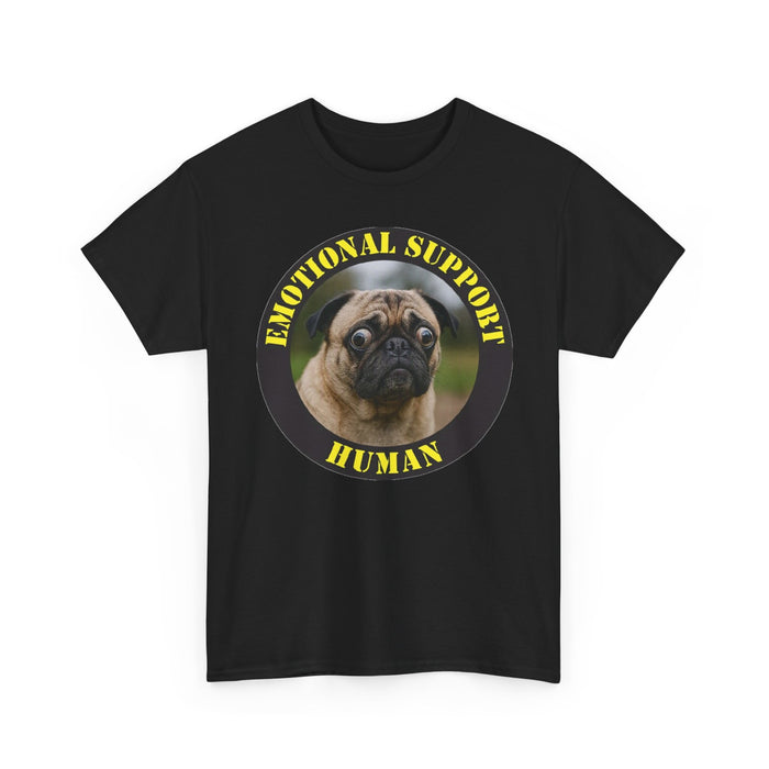 Emotional Support Human Tee — Pug Dog Graphic T-Shirt