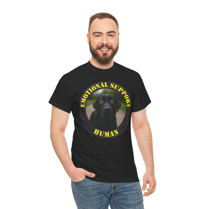 T-Shirt — “Emotional Support Human” Black Lab Graphic Tee