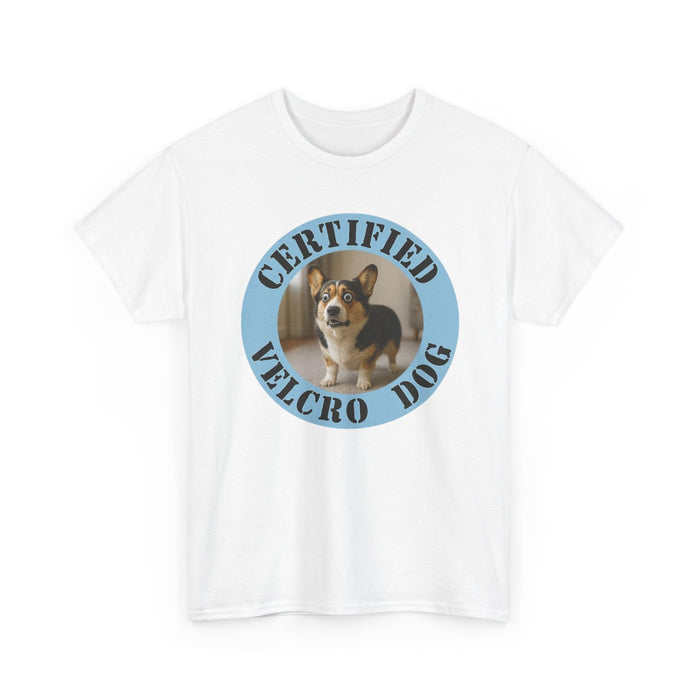 T-Shirt — "Certified Velcro Dog" Corgi Graphic Tee