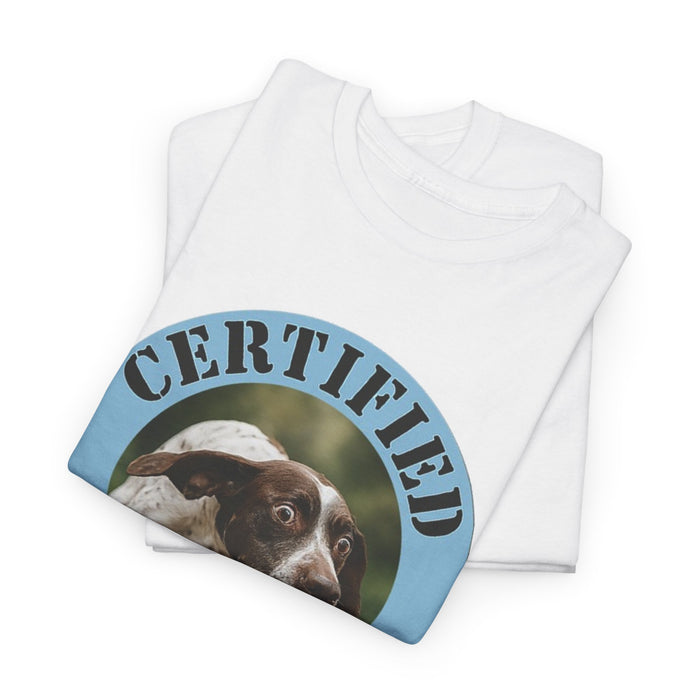 Certified Velcro Dog T‑Shirt — Funny Dog Owner Tee