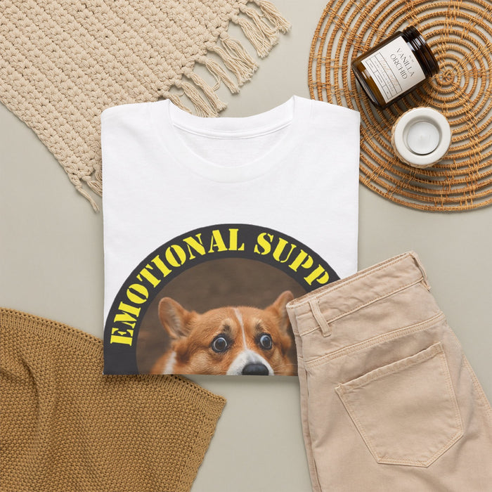 Emotional Support Human Tee — Cute Corgi Graphic T‑Shirt