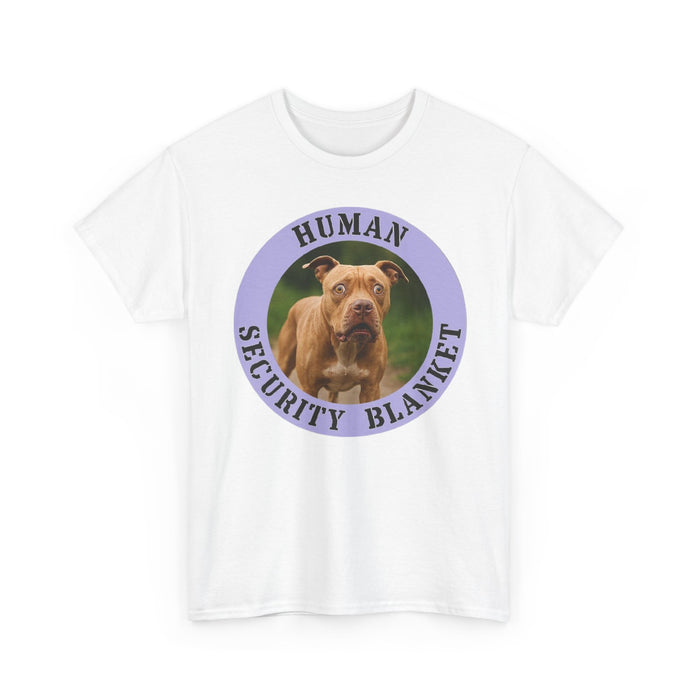 Pit Bull Human Security Blanket T-Shirt – Funny Dog Photo Tee