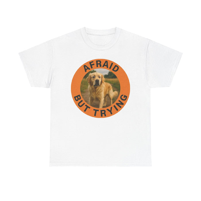 Golden Retriever Afraid But Trying Dog Graphic Tee