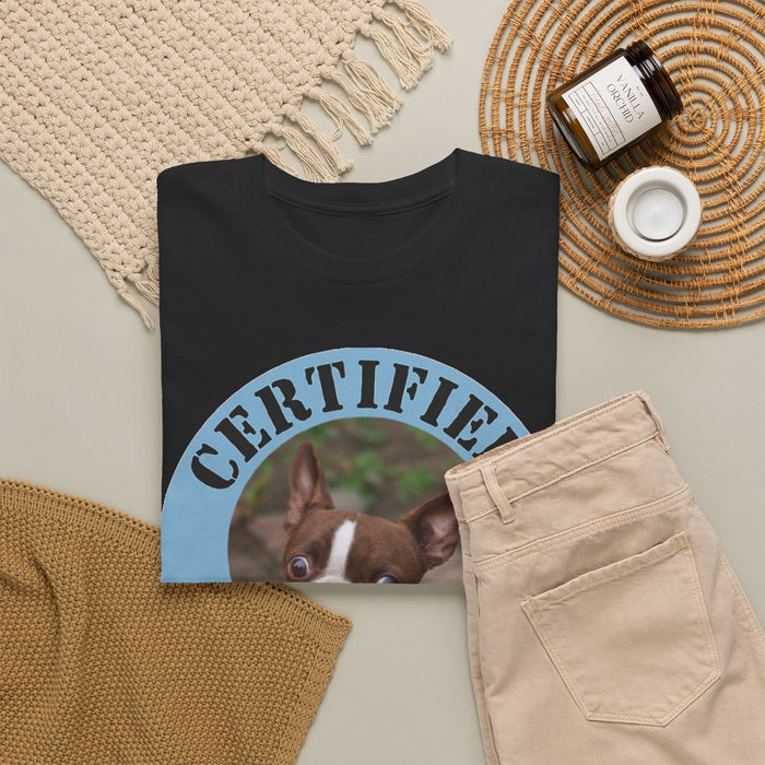 Certified Velcro Dog T-Shirt — Funny Boston Terrier Pet Tee