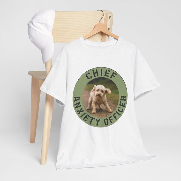 Chief Anxiety Officer T-Shirt — Cute Puppy Graphic Tee for Anxious Dog Lovers