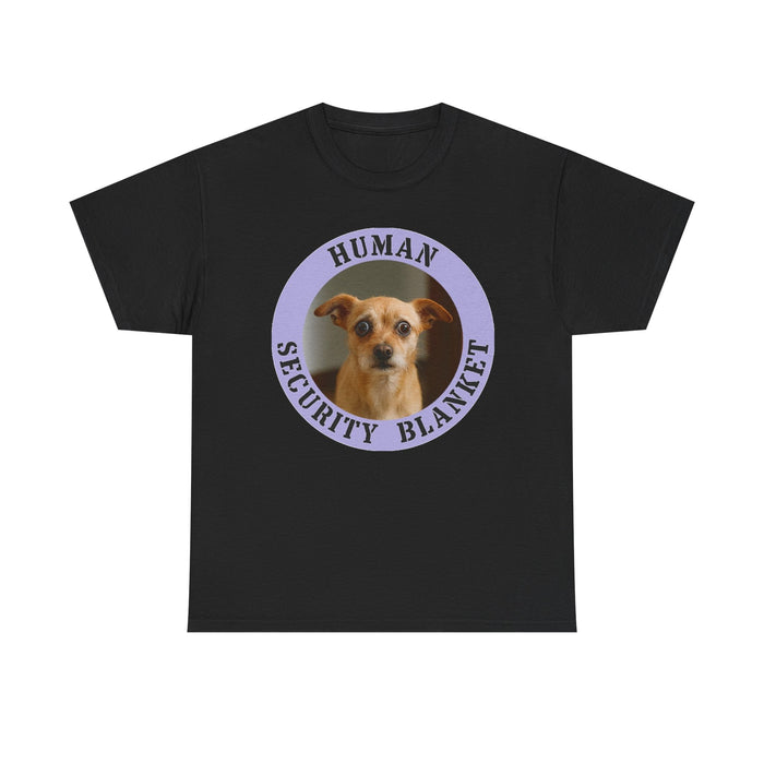 Human Security Blanket T-Shirt — Cute Dog Photo Graphic Tee