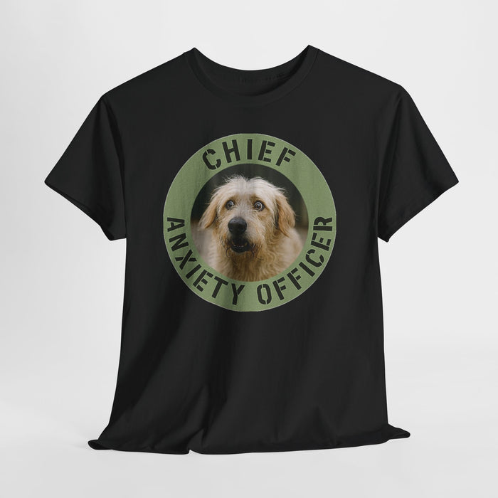 Chief Anxiety Officer T-Shirt — Cute Dog Graphic Tee for Anxious Pet Lovers