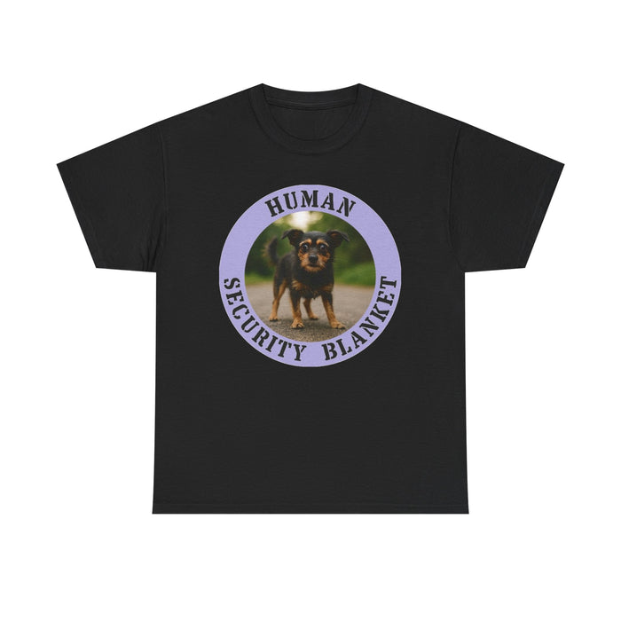 T-Shirt — "Human Security Blanket" Funny Dog Photo Tee