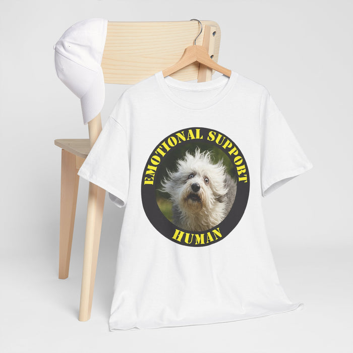 Emotional Support Human T‑Shirt — Cute Rescue Dog Pet Lover Tee