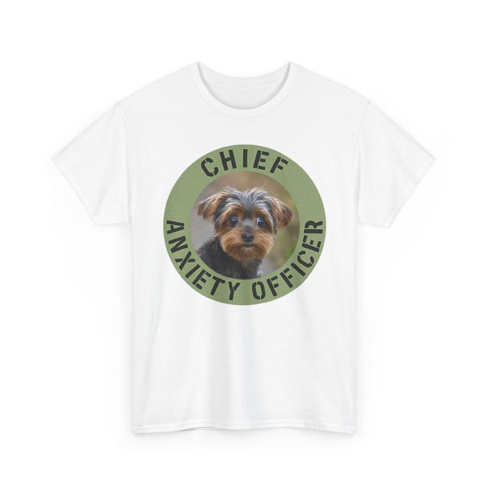 Yorkie Chief Anxiety Officer T-Shirt — Cute Dog Graphic Tee