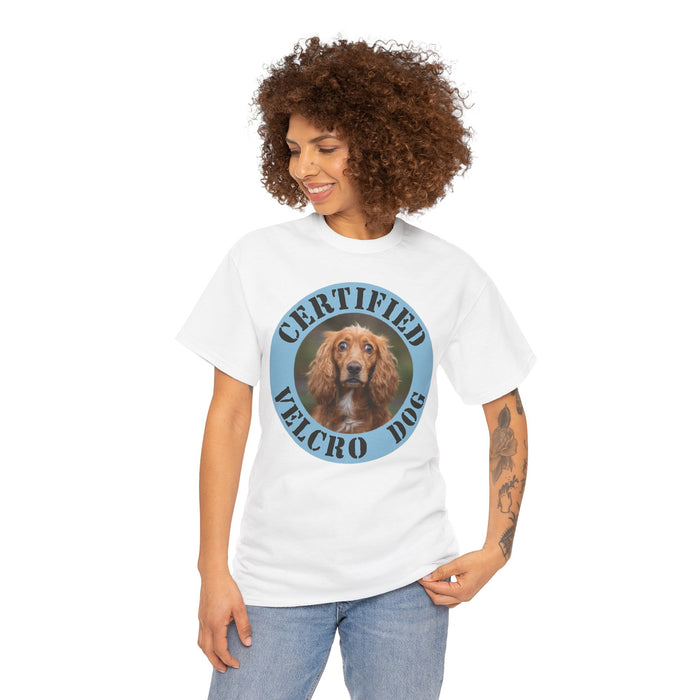 Certified Velcro Dog T‑Shirt — Funny Cocker Spaniel Pet Lover Tee