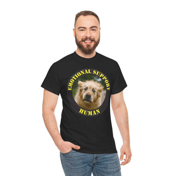 Emotional Support Human T-Shirt — Funny Dog Face Graphic Tee
