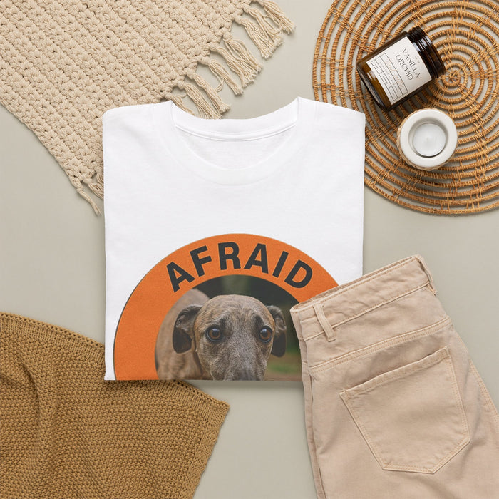 Afraid But Trying Tee — Cute Dog Motivational Graphic T-Shirt