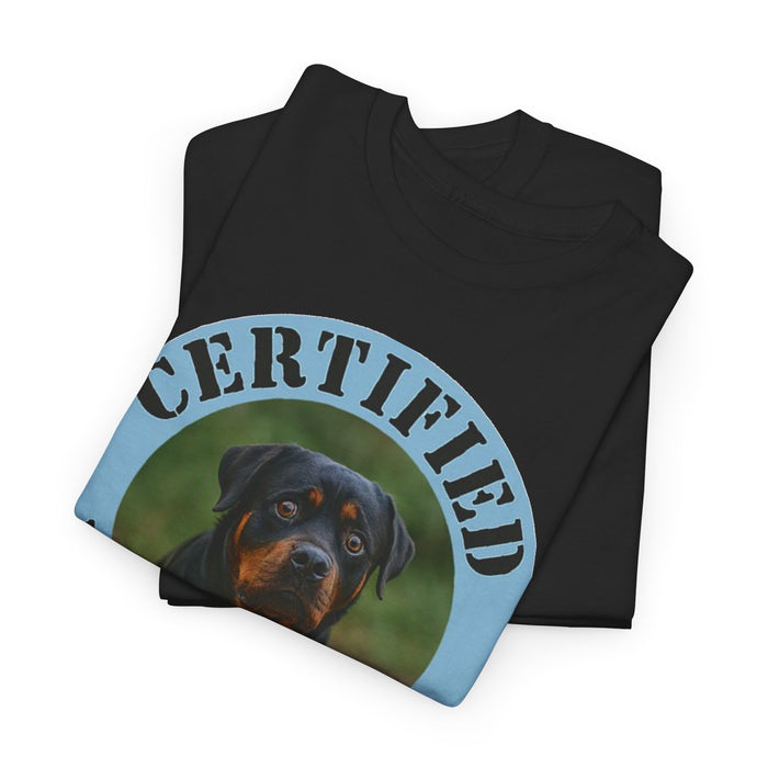 Certified Velcro Dog T‑Shirt — Funny Rottweiler Pet Owner Tee