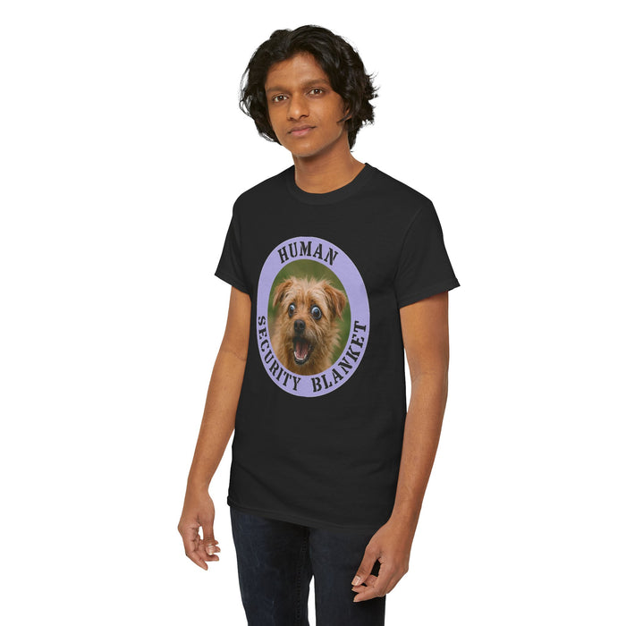 Human Security Blanket T-Shirt — Cute Dog Graphic Tee