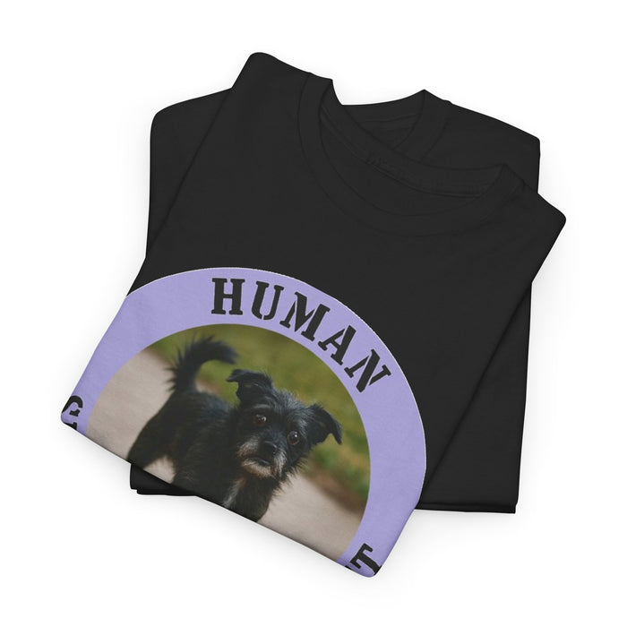 Human Security Blanket T-Shirt — Cute Black Dog Graphic Tee