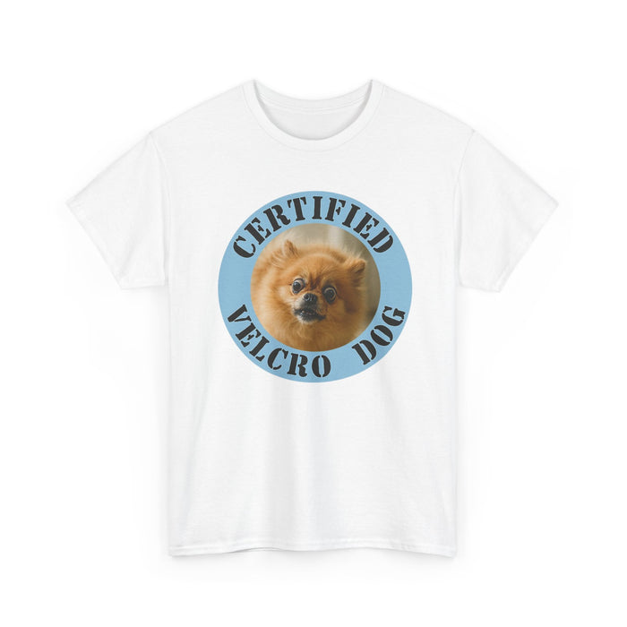 Certified Velcro Dog T‑Shirt — Funny Pomeranian Pet Lover Tee