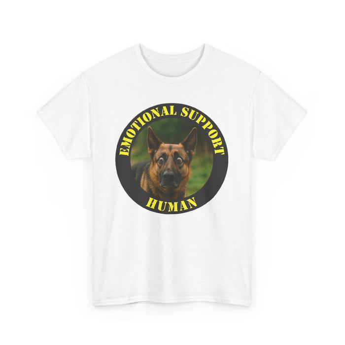 Emotional Support Human T‑Shirt — Dog Photo Badge Tee