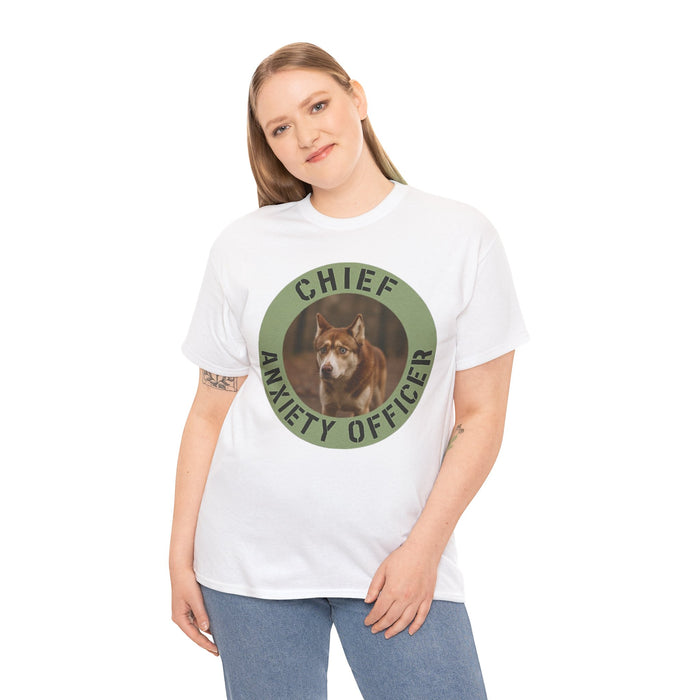 Chief Anxiety Officer T-Shirt — Funny Dog Graphic Tee for Dog Lovers & Anxious Humor