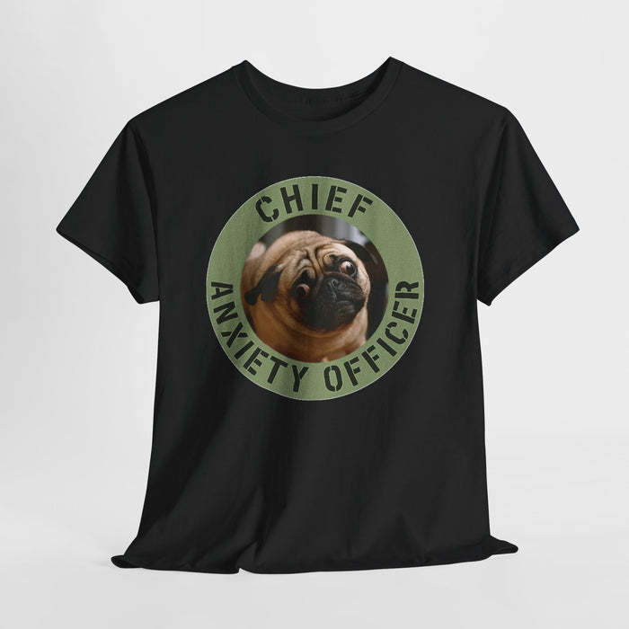 Chief Anxiety Officer T-Shirt — Funny Pug Dog Graphic Tee