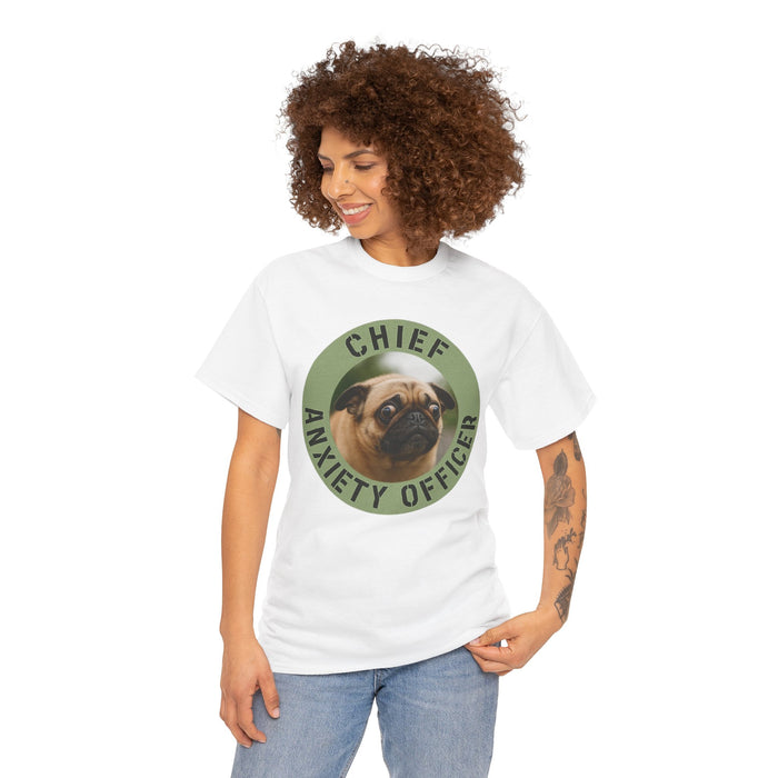 Chief Anxiety Officer Tee — Funny Pug Graphic T-Shirt