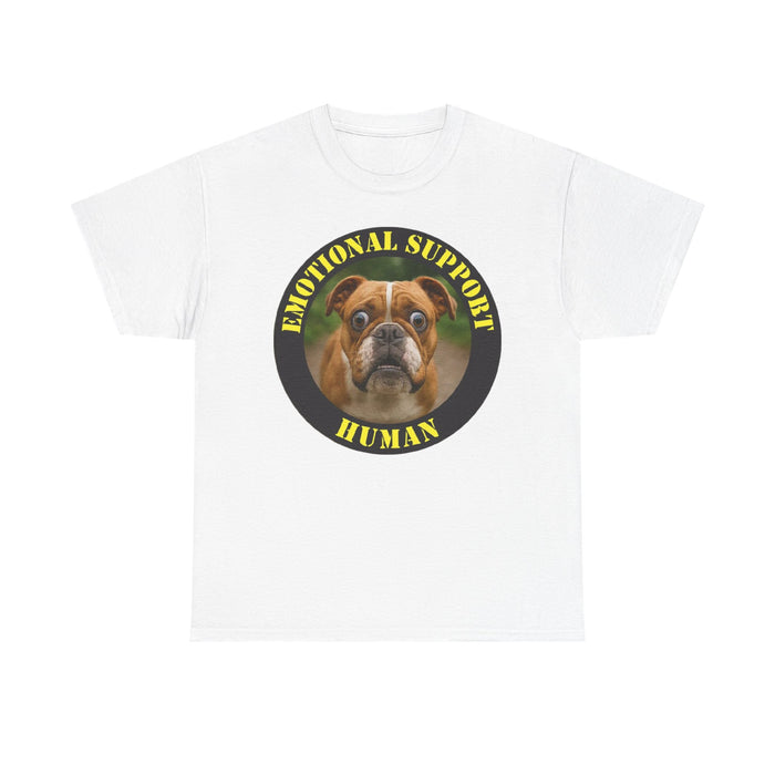 Emotional Support Human T‑Shirt – Funny Bulldog Pet Lover Tee