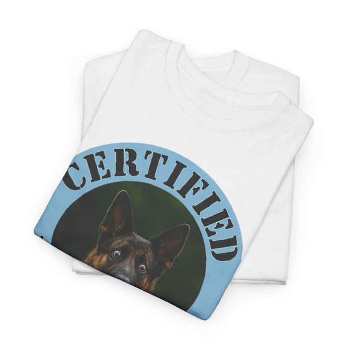 German Shepherd Certified Velcro Dog T‑Shirt — Cute Dog Photo Tee