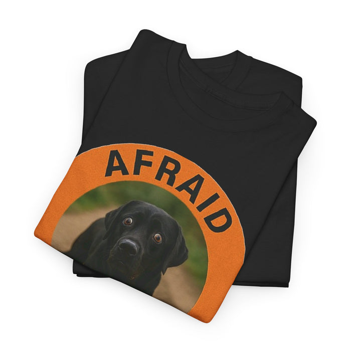 Labrador retriever T-Shirt — "Afraid But Trying" Black Lab Graphic Tee