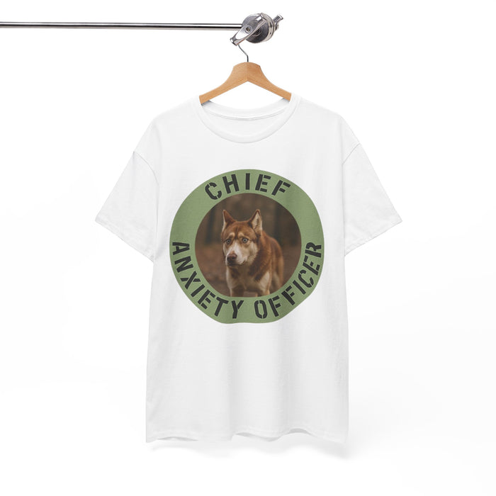 Chief Anxiety Officer T-Shirt — Funny Dog Graphic Tee for Dog Lovers & Anxious Humor