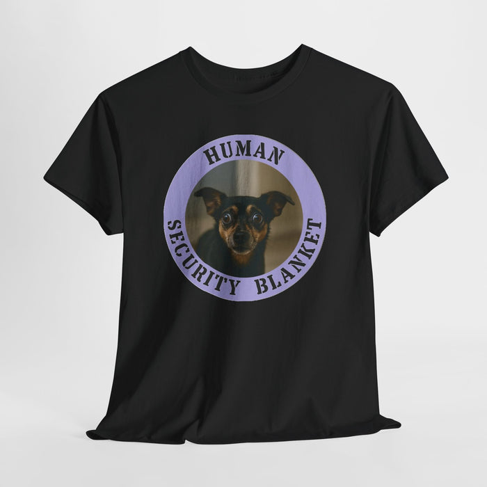 Human Security Blanket T-Shirt — Cute Dog Photo Tee