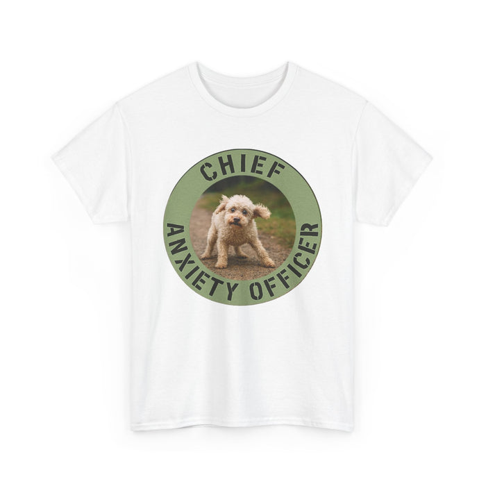 Chief Anxiety Officer T-Shirt — Cute Puppy Graphic Tee for Anxious Dog Lovers