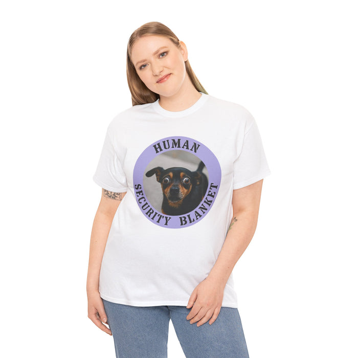 T-Shirt — "Human Security Blanket" Dog Face Graphic Tee