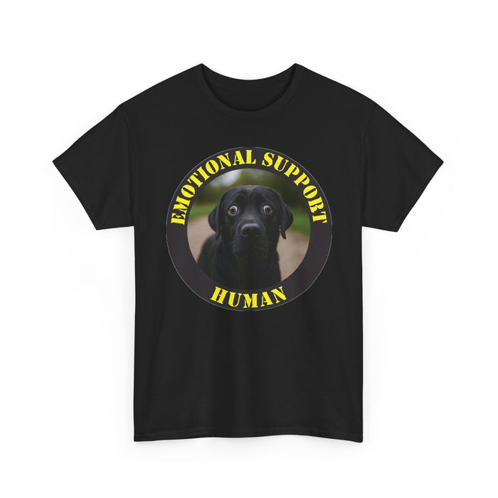 T-Shirt — “Emotional Support Human” Black Lab Graphic Tee