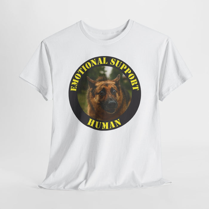 Emotional Support Human T-Shirt — Funny German Shepherd Pet Lover Tee