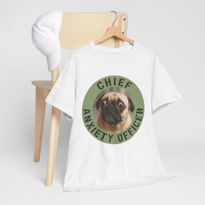 T-Shirt - "Chief Anxiety Officer" Pug Graphic Tee