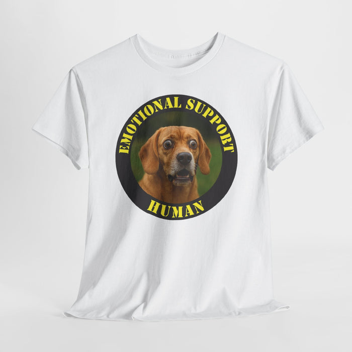 Emotional Support Human T-Shirt – Dog Photo Badge Tee