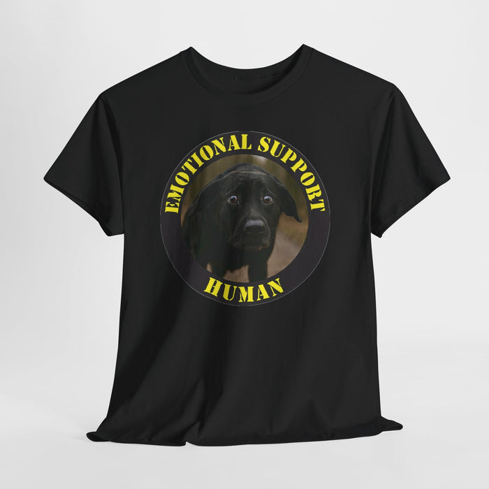 Emotional Support Human T-Shirt — Cute Black Lab Pet Lover Tee